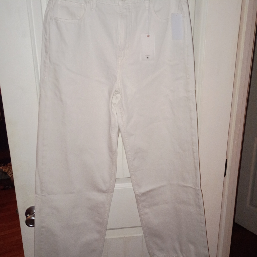Good American Cream Denim Pants